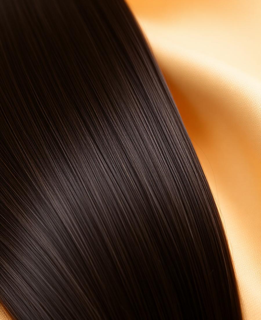 Cabello liso después del alisado con keratina orgánica